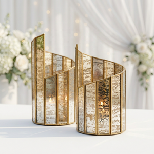 Wholesale Designer Mercury <b>Glass</b> Brass Votive Candle <b>Holder</b> for Home and Weddings Decorations - Product Image 1