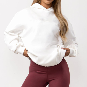 Women Oversized Pullover Hoodie Heavy Fleece Solid Color Basic Sweatshirt Kangaroo Pocket Luxury Casual <b>Top</b> - Product Image 6