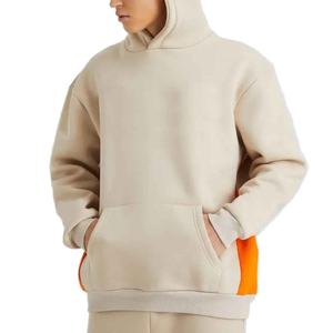 ชุดวอร์มผ้าคอตตอนผ้าฟลีซเสื้อสวมหัวของผู้ชายเปิดไหล่ตกเสื้อแบบเรียบๆเนื้อผ้าระบายอากาศได้ดี100% ออกแบบได้ตามต้องการ - Product Image 3