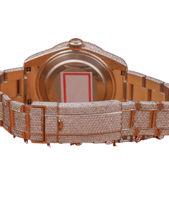 Montre pour homme en or blanc, cadran bleu serti de diamants Moissanite de pureté VVS, directement de l'usine, montre intelligente. - Product Image 4