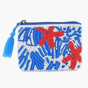 Floral Embroidered Beaded Coin Wallet Handcrafted <b>Mini</b> <b>Pouch</b> for Coins Cards and Small Accessories - Product Image 3
