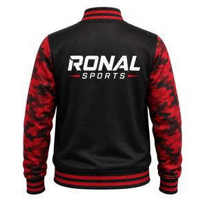 Ropa para Hombre Talla Grande, Chaqueta Universitaria de Béisbol de Manga Larga, Chaqueta Universitaria de Béisbol con Letras Bordadas, Último Estilo - Product Image 2