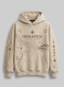 Sweat-shirt d'hiver pour homme, beige, brodé, en molleton de coton premium, respirant, streetwear, logo personnalisé, vente en gros - Product Image 4