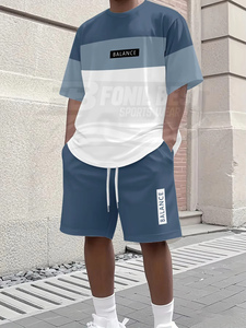 Ensemble décontracté d'été pour homme, t-shirt à manches courtes avec impression numérique 3D et short respirant à séchage rapide en fibre de bambou 100% - Product Image 3