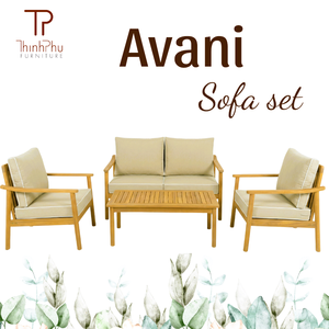 Modern Modular Sectional <b>Sofa</b> Set Avani (4pcs) Solid <b>Wood</b> <b>Frame</b> 10cm Seat Back Pillows for Apartment/Hotel - Product Image 5