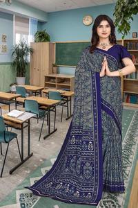 Sari en soie crêpe 6.30 Cut Saree - Product Image 4