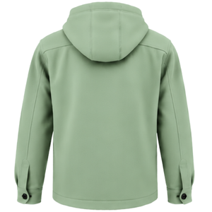 Chaqueta con Capucha Color Verde Salvia para Hombre, con Botones al Frente, Manga Larga, Estilo Utilitario, con Bolsillos en el Pecho, Ropa Casual para Exteriores y Calle - Product Image 2