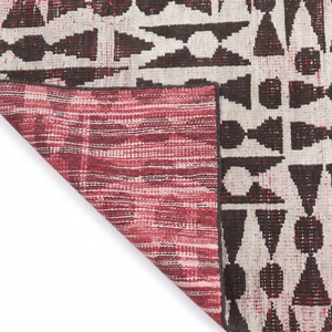 Alfombra DECORDEC Personalizada de Lana Marrón Oxblood, Antideslizante, Ecológica, con Diseño Geométrico Abstracto y Patrón de Mosaico para Hotel, Villa o Sala de Estar - Product Image 6