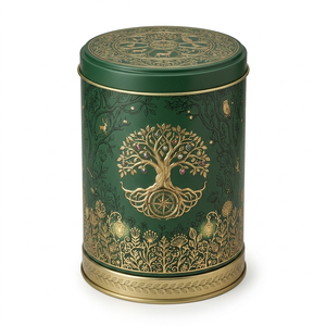 Premium Round Embossed Music Carousel Tin <b>Box</b> for <b>Cookies</b> - Product Image 1