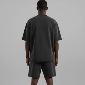 Wholesale Men's Gray Cotton T-<b>Shirt</b> With <b>Flame</b> Print Crew Neck Loose Fit Casual Summer Wear Short Sleeve Breathable Design - Product Image 2