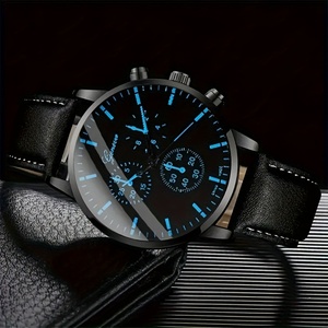 Fashion Men <b>Watch</b> Set Gift 2 Pcs / Set <b>Black</b> Mens Quartz <b>Watch</b> With Bracelet - Product Image 4