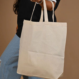 Pochette cosmétique zippée en toile de coton écologique unie de marque PFIVE, style mode, avec logo personnalisé imprimé, vente en gros - Product Image 1