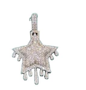VVS Moissanite Diamnods Pendentif Étoile Plaqué Or Pendentif Hip Hop Glacé Pour La Fabrication Indienne Derniers Bijoux De Créateur De Mode - Product Image 1