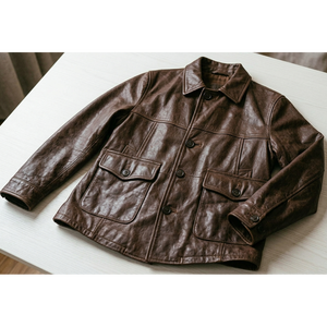 Veste en cuir véritable pour homme de qualité supérieure pour l'automne et l'hiver, style streetwear, teinture unie, avec service OEM, vente en ligne - Product Image 1