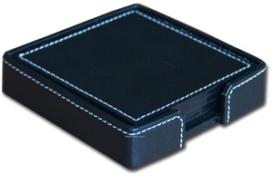 Sous-verres portables durables de forme carrée en gros, couleur noire - Product Image 2