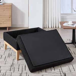 Poggiapiedi/Divanetto da Caffè Reversibile da 86 cm (33.86 pollici) con Coperchio, Base in Legno Imbottita, Gambe in Legno di Gomma per Stoccaggio e Utilizzo come Poggiapiedi - Product Image 5
