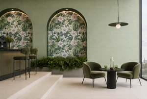 Azulejo de superficie mate de la serie Mile de 600×1200 mm con un exquisito diseño floral tropical y suaves elementos botánicos - Product Image 5