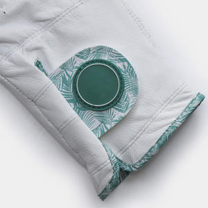 Gants de golf Saar Industries sur mesure en cuir de cabretta blanc pur, respirants, antidérapants, fermeture Velcro, doigts entiers, pour hommes - Product Image 4