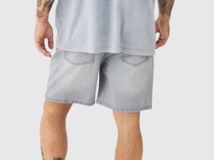 Breathable Eco-Friendly Plain Denim <b>Jeans</b> <b>Shorts</b> <b>Men</b> Jorts Lightweight Waterproof Windproof Summer Casual Custom Logo - Product Image 4