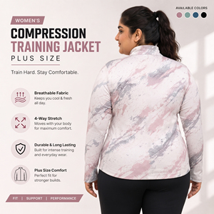 Customized Printed Plus Size Training Jacket Ladies Yoga Wear <b>Compression</b> Full Zipper Jackets Spandex Polyester Sportswear Top - Product Image 2