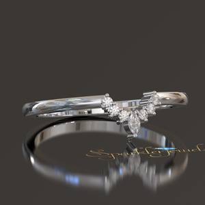 Women Wedding Band | <b>Stacking</b> <b>Ring</b> | Classic Moissanite Band | Women Matching Band | <b>Ring</b> Enhancer - Product Image 2
