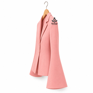 Greek Apparel Heritage Masonic Regalia Pink Blazer <b>Coat</b> With <b>Flare</b> Sleeves Sorority Embroidery Ladies Office <b>Coat</b> - Product Image 2