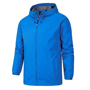 Veste de pluie zippée intégrale pour fitness, course à pied et randonnée, haute qualité, logo personnalisé brodé, veste décontractée tendance, imperméable, unisexe, sport - Product Image 2