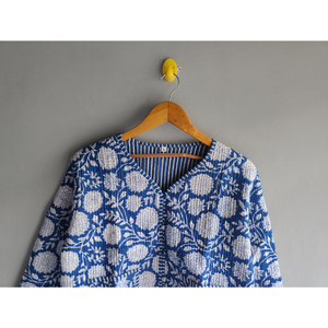 Chaqueta acolchada de algodón con estampado floral para mujer, cárdigan con cuello en V, ropa exterior informal transpirable, regalo para ella - Product Image 4