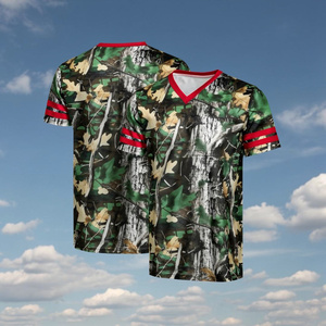 เสื้อเบสบอลลายพรางวู้ดแลนด์ แขนเสื้อสีแดง คอวี ระบายอากาศได้ดี แขนสั้น แบรนด์ Birlag Sports - Product Image 3