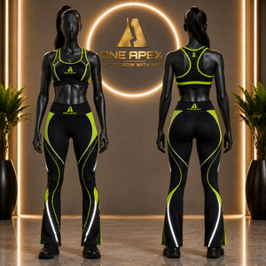 Custom Women Reflective Yoga Set Flare Leggings Sports Bra Gym Fitness Activewear Workout Clothing Suit - Product Image 3