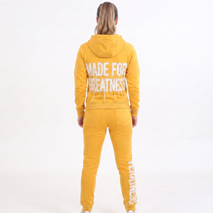 Women's Distressed Embroidery Tracksuits 100% Polyester Fleece Zipper <b>Hoodie</b> Jogger Pants Set Winter Style Polyester Tracksuit - Product Image 5