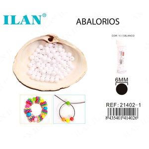 ILAN Perline Bianche 6mm per Gioielli e Artigianato - Product Image 1