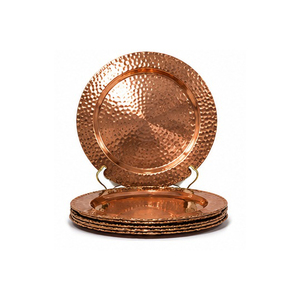 Assiettes de présentation décoratives en cuivre, faites à la main, en métal poli, style glamour, pour fêtes, 100 pièces, personnalisables, écologiques - Product Image 6