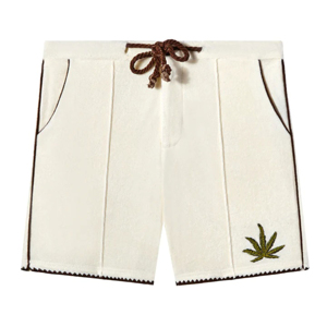 Conjunto de Camisa y Pantalones Cortos Cabannabis Personalizados OEM/ODM, 100% Algodón Terry, Hojas Bordadas, Fibra de Coco Real, Anti-Pilling, Casual de Verano - Product Image 4
