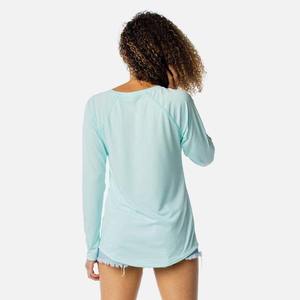 Camiseta de manga larga 100% algodón, estilo nuevo, personalizada, lisa, para mujer, cuello en V, talla grande, corte ajustado. - Product Image 4