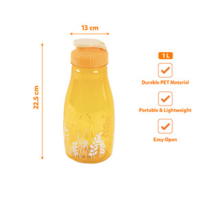 ขวดน้ำพลาสติก PET ขนาด 1 ลิตร ปลอดสาร BPA ฝาเปิดง่าย เหมาะสำหรับโรงเรียน สำนักงาน ฟิตเนส กีฬา ครอบครัว ขวดน้ำสำหรับดื่ม มีจำหน่ายจำนวนมาก - Product Image 3