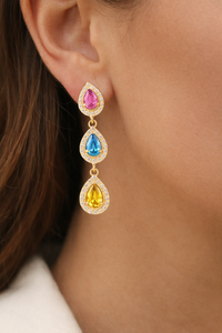 Pendientes Colgantes de Plata de Ley con Circonita Cúbica Hechos a Mano - Product Image 4