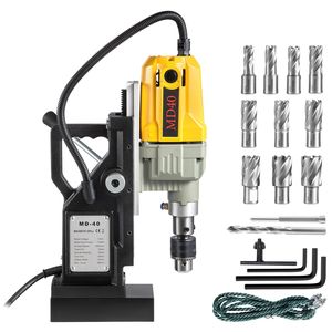 Trapano Magnetico Elettrico Portatile 1100W, Diametro di Foratura 1,57'', 2697lbf/12000N, 12 Punte da Trapano, 580 RPM - Product Image 1