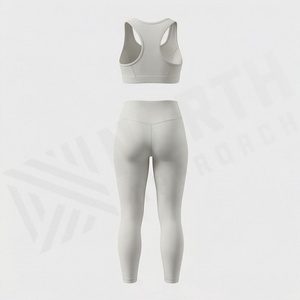 Ensemble de yoga sans couture personnalisé pour femmes, couleur au choix, tenue douce et extensible, soutien-gorge de sport taille haute, leggings, gym, pilates, fitness - Product Image 2