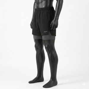 Private Label 2 in 1 Running Gym Workout <b>Shorts</b> Inner Compression Liner Men 100% Polyester Summer Custom Logo OEM ODM Wholesale - Product Image 3