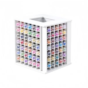 Boîte de rangement de perles Hama en <span class=keywords><strong>plastique</strong></span> écologique pour bureau, avec séparateurs pour bouteilles et pots de 30 ml, organisateur rotatif multi-niveaux 240 compartiments - Product Image 4
