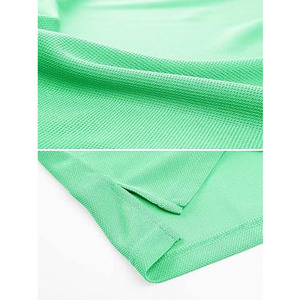 เสื้อโปโลสีเขียวอ่อนสำหรับผู้ชาย – เสื้อยืดผ้าฝ้ายลำลองแขนสั้นคลาสสิก - Product Image 6