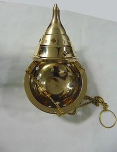 เครื่องหอมทองเหลืองชุบทองห่วงโซ่แขวนเครื่องหอมอโรมาแบบโบราณรุ่นใหม่มีกลิ่นหอม - Product Image 4