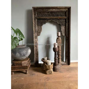 Meilleure qualité brun vinatge collection maison salon décoration en bois Jharokha peint sculpture meubles en bois naturel - Product Image 1