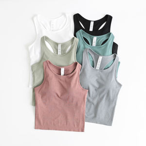 Débardeur côtelé sans couture extensible pour femme, idéal pour le yoga et le Pilates – Vente en gros de hauts de qualité supérieure pour femmes - Product Image 5
