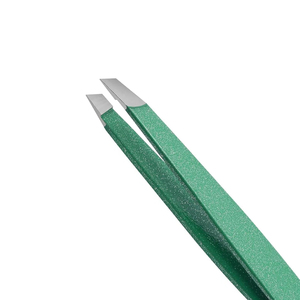 Pinzas para Cejas de Acero Inoxidable al por Mayor, Punta Inclinada, Estilo Moderno, Color Verde, para Maquillaje y Belleza - Product Image 3