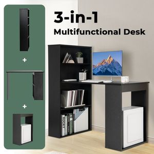 Scrivania per Computer da 48 Pollici con Libreria a 4 Ripiani e Supporto per CPU, Arredamento Funzionale per Ufficio Domestico - Product Image 5