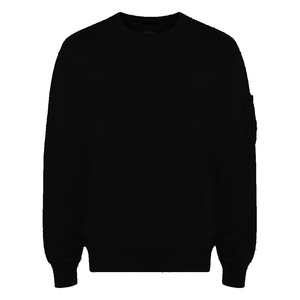Heavyweight <b>Plain</b> <b>Black</b> Crewneck <b>Sweatshirt</b> <b>Men</b> Streetwear Cotton Fleece Pullover Minimalist Casual Long Sleeve Winter Top - Product Image 1