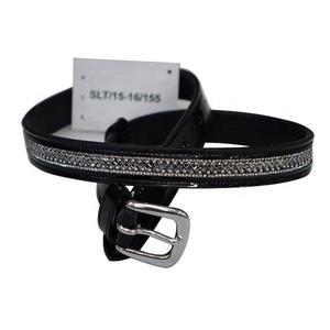 Ceinture en cuir véritable de qualité supérieure pour dames ceinture à paillettes d'équitation avec boucle en acier pour ceinture de style formel. - Product Image 2