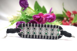 Pave Zircon Macrame Adjustable Braided Cord Hologram Bracelet Silver White Rhodium Plated Unisex Luxury <b>Gift</b> - Product Image 2